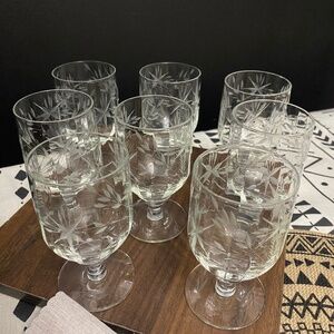 Vintage crystal paneled pedestal glass for wine/drink lovers